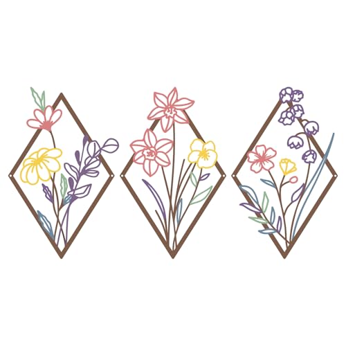 cape leadwort 3 Pcs Metal Flowers Wall Arts Rustic, Bathroom Wall Art, Farmhouse Decor, Minimalist Flower Artwork for Kitchen Living Room Bedroom, Housewarming Gifts