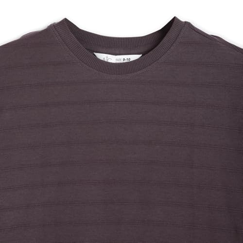 Image of Alan Jones Clothing Boys Oversized T-Shirt with Embossed Stripe Design | Half Sleeve Round Neck Casual Tee for Kids