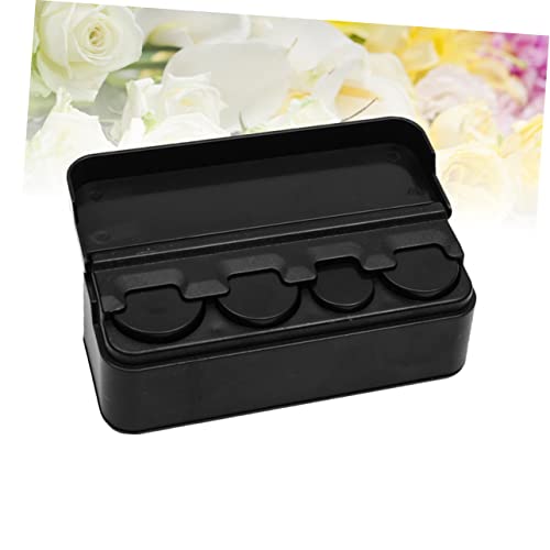 Caja organizadora plástica negra para monedas portátil miniatura 3