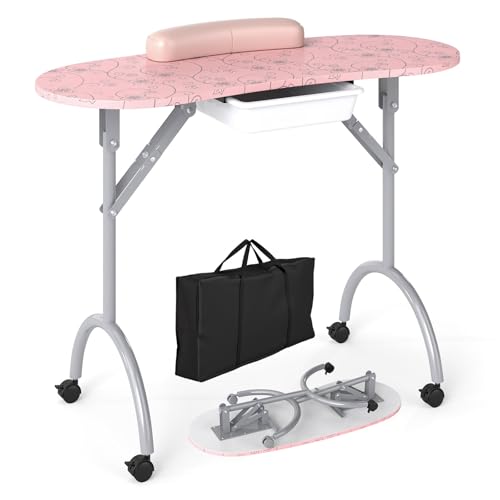 GIANTEX Foldable Nail Table