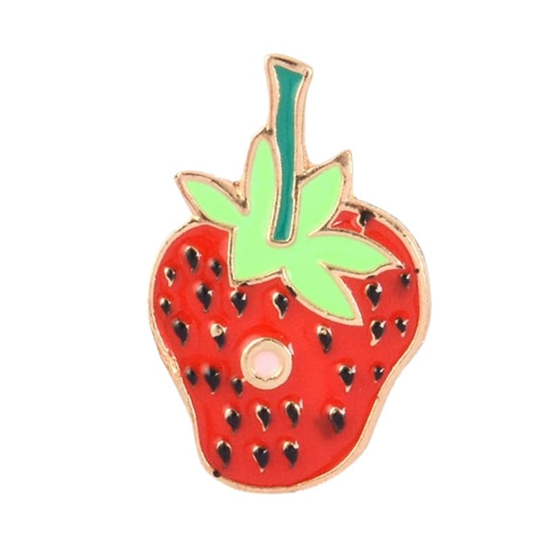 Strawberry Bug Shaped Alloy Safety Pin Brooch For Denim Garments-image-7