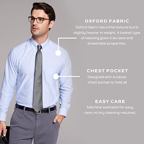 Van Heusen Men's Dress Shirt Regular Fit Oxford Solid, White, X-Large #TOP4