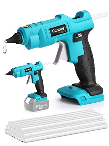 Ecarke Pistola de pegamento inalámbrica para Makita 18V batería de litio inalámbrica Hot Sol pistola de pegamento ideal para reparaciones de manualidades,bricolaje (con 20 barras depegamento de 11 mm) Cover