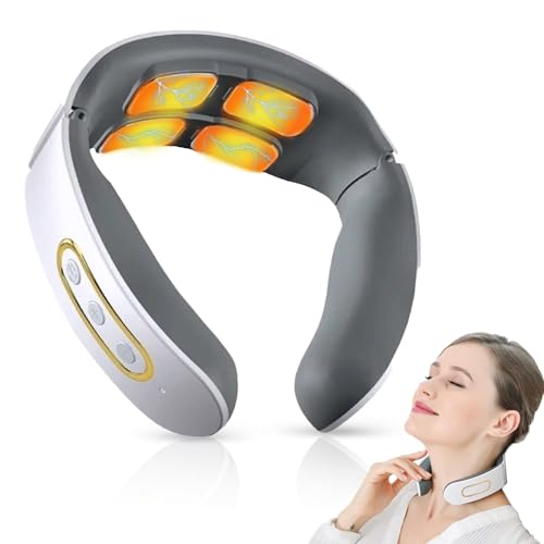 Masajeador de Cuello,6 Modos y 9 Niveles Masajeador de Hombros y Cuello, Masaje de Pulso de 4 Cabezales y Función de Calefacción a Temperatura Constante para el cuello para un Masaje Preciso