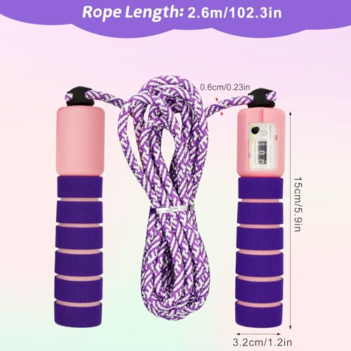 Springtouw voor kinderen en sport met teller, comfortabele schuimrubberen handgrepen - Speed Jump Rope, Fitness Rope - Afbeelding 5