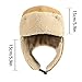 Russian Hat, Fleece Lined Warm Fashion Trapper Hats with Ear Flaps,Windproof Thick Faux Fur Ushanka Hat for Snowboarding Black