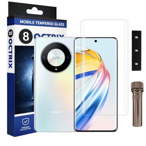 Image of Advanced UV Tempered Glass Screen Protector for Honor X9b | Transparent Full Screen Coverage with UV Installation Kit | Pack of 1 |