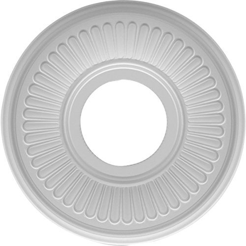 Image of Ekena Millwork CMP10BE Berkshire Thermoformed PVC Ceiling Medallion (Fits Canopies up to 4 1 /2 inch), 10 inchOD x 3 1 /2 inchID x 3 /4 inchP