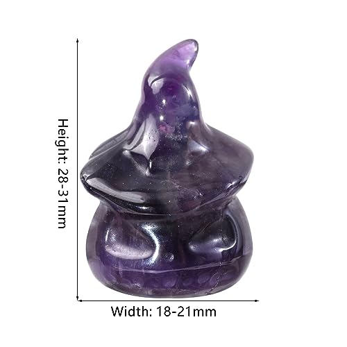 mookaitedecor Set of 2 Mini Purple Amethyst Halloween Crystal Ghost Pumpkin Figurine Witch Decorations & Micro Landscape Ornament - Image 2