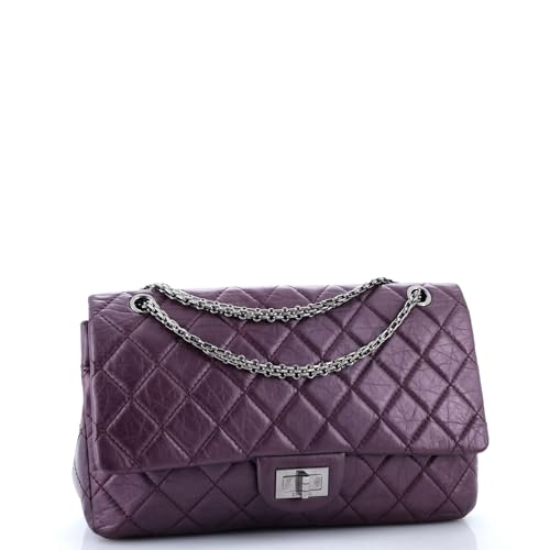 Pre-Loved Reissue 2.55 Flap Bag Quilted Aged Calfskin 227, Purple3