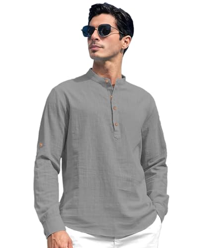 Image of Vida Loca Men Solid Cotton Blend Straight Kurta Shirt