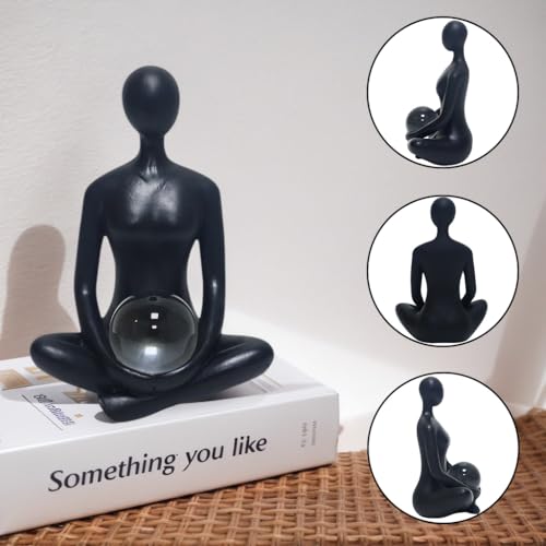 Estatua Decorativa Yoga Girl en Resina Negra 7.9 Pulgadas miniatura 5