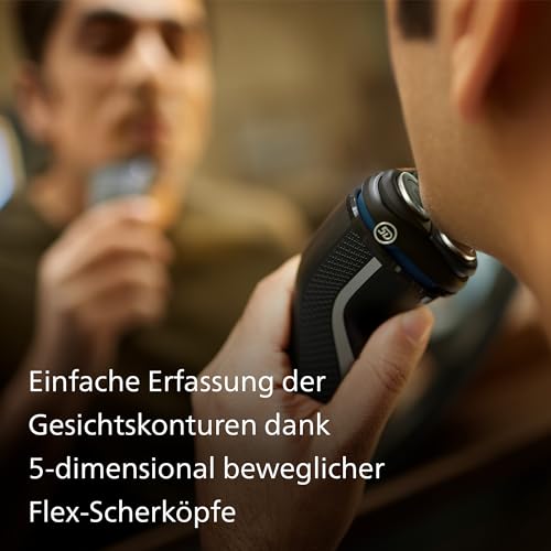 Philips Rasierer Series 3000 – Elektrischer Nass- und Trockenrasierer für Herren in Schwarz, mit SkinProtect-Technologie, ausklappbarem Bartschneider und Reisetasche, kabellos (Modell S3241/12) 4