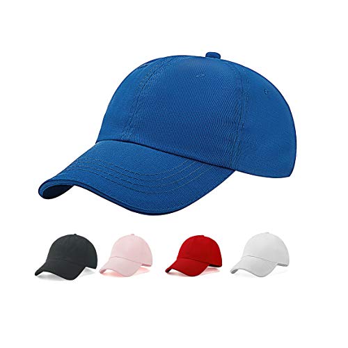 Distressed-Washed-Cotton Solid-Baseball-Caps Kids-Toddler Sun-Protection-Hats for 2-8 Years Baby-Boys (Blue, Fit for 1-5 Years 50-52cm)