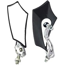 ESUPPORT Silver Universal Motorcycle Motorbike 8mm 10mm Rear View Side Mirror ATV Scooter Bike Sport