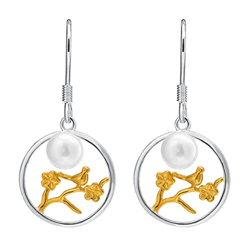 Boucles d'oreilles fleurs et oiseau en argent pour sublimer vos tenues