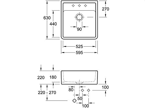 VILLEROY & BOCH | Spülstein | Spüle | 59,5 x 63 x 22 cm | alpinweiß | 1 Stück