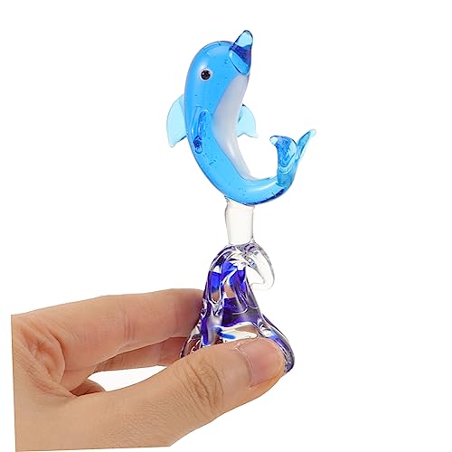 Yardwe home decor ocean decor dolphin sculpture glass dolphin statue dolphin craft decor party decor glass dolphin decoration little dolphin decorate ornaments unique accessories - Image 3