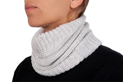 Cashmere Tour de cou mixte pour homme et femme, fabriqué en Italie, bonnet de Cachemire d'hiver, unisexe, laine de mérinos, noir, gris, blanc, beige, châle, taille unique, gris clair, Taille Unique Cover