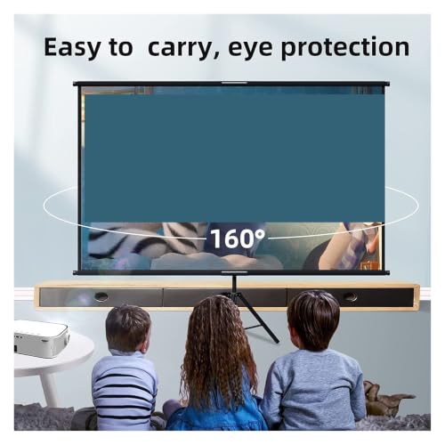 Pantalla de proyector con soporte plegable blanco y tela de doble cara 4