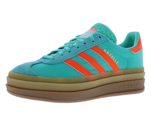 Image of adidas Gazelle Bold Womens Shoes Size 6.5, Color: Mint Rush /Impact Orange /Mint Rush-Green