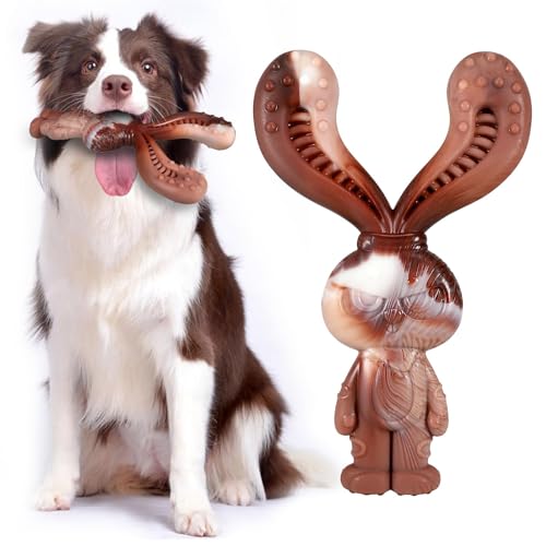 Mapneng Jouets Indestructibles pour Chiens à Mâcher, Jouets Durables en Nylon Saveur de Boeuf, Robustes pour Chiens de Taille Moyenne et Grande Taille,...