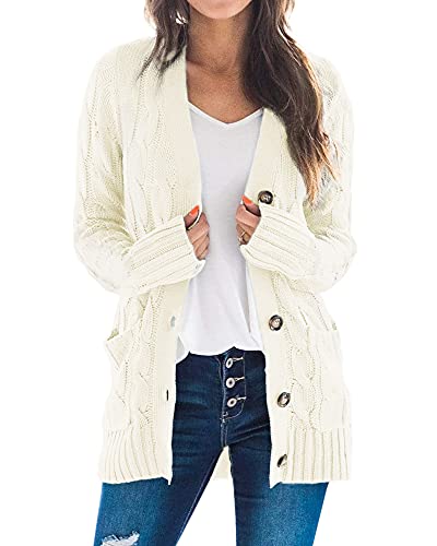 Goranbon Women's Cable Knit Cardigan Long Sleeve...