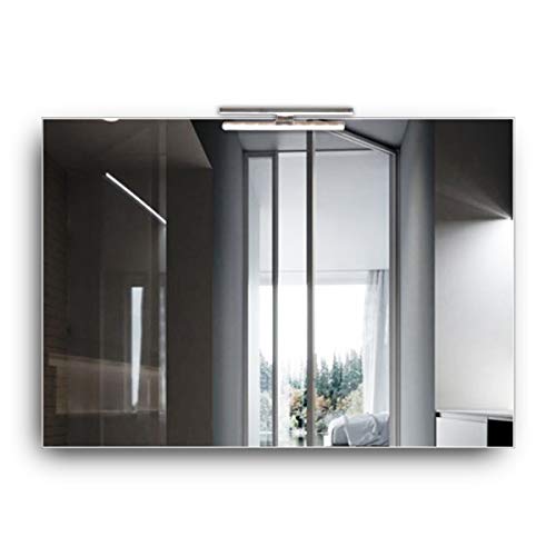 STYLE GLASS Specchio Bagno con luce Led Superiore SOLE 100x70 cm, Specchiera Bagno con Lampada Applique, Luce Specchio Bagno LED, Home Decor