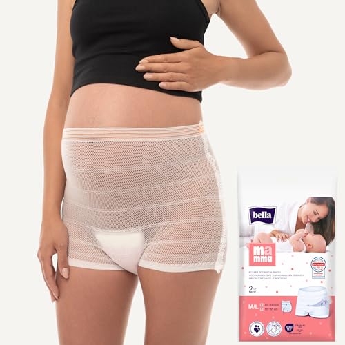 Bella Mamma Wochenbett Unterwäsche für Wöchnerinnen – 8 Stück Netzhosen (4 x 2) zur Fixierung von Wochenbettbinden | Öko-Tex | Made in EU