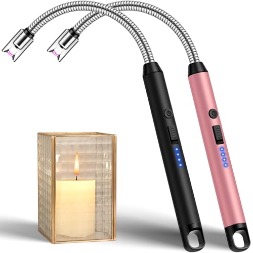 2-Pack Flexible-Neck USB Arc Lighter with Safety Lock