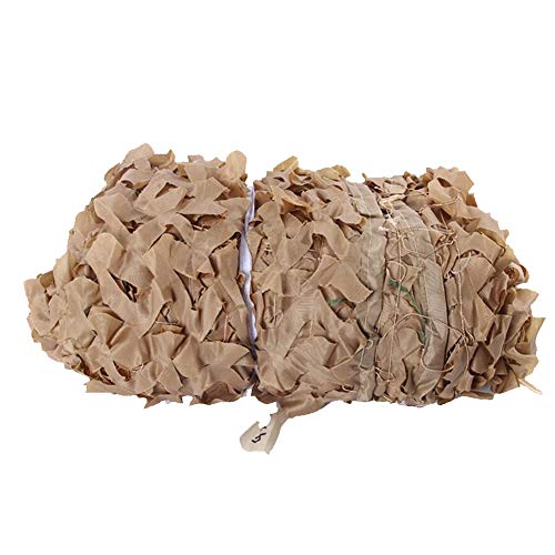 QIANMEI Camo Netting, Camouflage Net Outdoor Sun Shade Net Greenhouse Plant Protection In The Shade, Game Scene Layout, UV-resistant Oxford Cloth, Khaki (Color : A, Size : 2 x 4m)