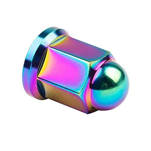 Image of Titanium M6 M8 M10 Dome Head Acorn Nuts for Bicycle Motorcycle Exhaust Pipe Car Pack of 6 (M6, Ranibow)