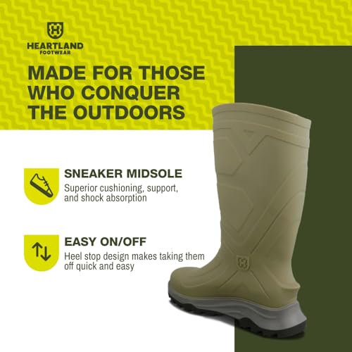 Heartland Leader Outdoor Waterproof Boots for Men and Women - Work, Hiking, and Fishing Boots with Cushioned Footbed and Midsole, Traction Outsole 5