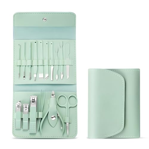 Multibrite Manicure Set Nail Clipper Kit - 16 Pieces Stainless Steel Manicure Kit, Nail Care Tools for Hand & Feet, Nail Clippers Pedicure Professional Grooming Kits for Facial, Hand & Foot Care