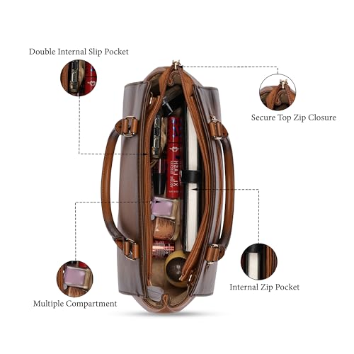 Image of Caprese Dee Medium Satchel Bag for Women with Adjustable & Detachable Strap & Multiple Compartments | Versatile Shoulder, Crossbody & Handheld Bag for Work, Travel, and Everyday Use
