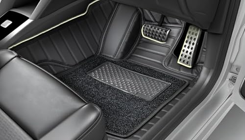 Image of Premium 10D Car Floor Mat for XEV 9e Custom Fitted, Luxury Car Foot Mats Compatible with Mahindra XEV 9e, Set of 3 Pcs, 100% Waterproof and Washable, Classic Black