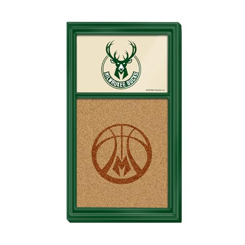 The Fan-Brand NBA Milwaukee Bucks: Cork Note Board- Sports Decor for Home, Game Room, Fan Cave & Garage - USA Made