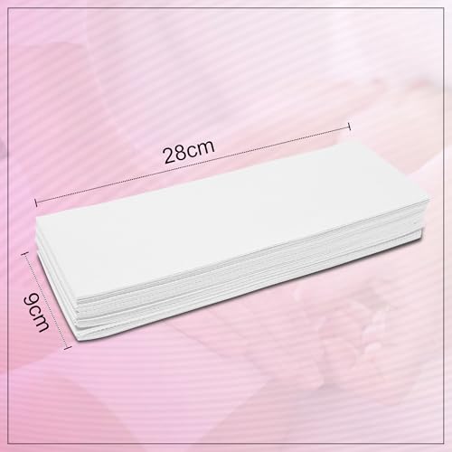 Image of GLUN 140 Piece Hair Removal Wax Strips, Nonwoven White Strips for Smooth Hair-Free Skin, Gentle & Effective Body and Facial Hair Removal for Women & Men
