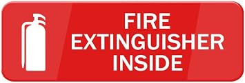 Fire Extinguisher Inside Sign For House With Strong Adhesive Tape, 10"" X 3"" Premium Durable For Home & Office,Acrylic Signs For Front Door/Wall/Window, Clear And Easy To Read