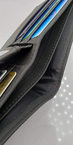 Ag Wallets Mens Vegan Leather Bifold Wallet, Rfid Protection, Faux Leather Credit Card Holder (Center Flap Black) #TOP4