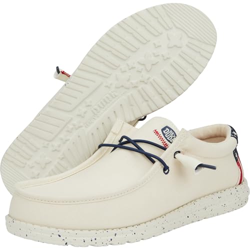 Image of HEYDUDE Wally Patriotic, Mens Shoes, Slip-on Loafers, Comfortable & Light-Weight