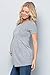 My Bump Women's Maternity Front Pleat Short Sleeve Casual Top(Made in USA)(H Grey Solid, X-Large)