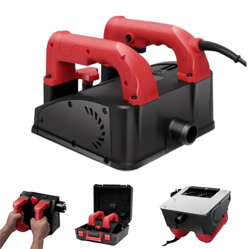 Betonfräse 1200W 4000UPM Walzenfräse Sanierungsfräse Putzfräse 26 Wolframstahl-Klingen Mauerfräse Betonschleifer Walzen Schleifer Verstellbare Hobeltiefe 0.04-0.16 Für Wände, Decken, Boden