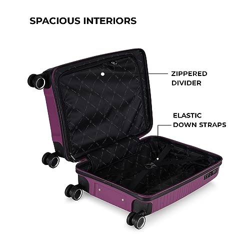 Image of Stony Brook by Nasher Miles Axis Hard-Sided Polypropylene Cabin Luggage Wine Purple 20 inch |55cm Trolley Bag