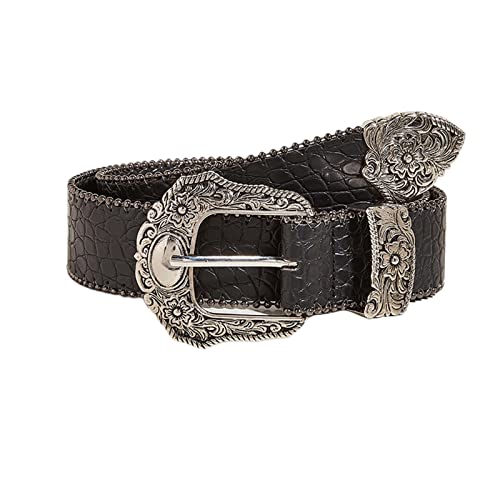 Chic Waist Belt with Customizable Buckle for Trendy Looks Black