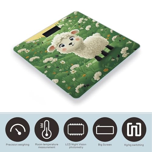 Báscula digital con diseño de oveja de vidrio templado miniatura 3
