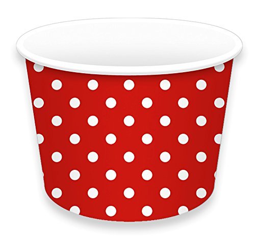 LolliZ® Ice Cream Cups 8oz., Red/Polka Dots, 12 Pcs