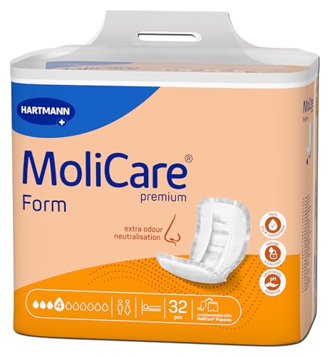 Molicare Premium Form 4 Tropfen, für leichte Inkontinenz: maximale Sicherheit, extra Auslaufschutz und Diskretion für Frauen und Männer, zu verwenden mit MoliCare Premium Fixpants, 32 Stück