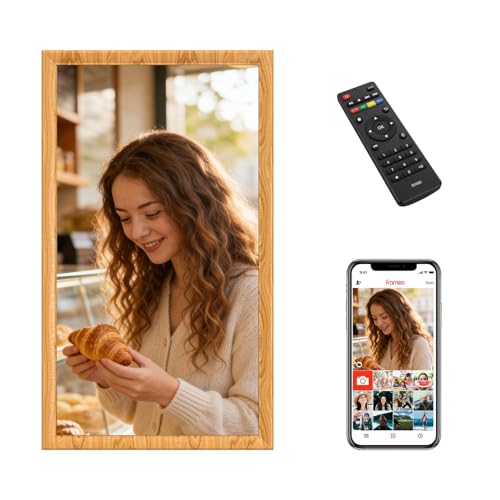 VLH 21.5 Inch Large Digital Picture Frame FHD 19201080 Display Anti-glare 8GB Storage App & Remote Control 100% sRGB Auto Photo Slideshow Electronic Photo Frame for Home & Office (No Touch)