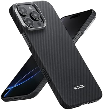 pitaka for iPhone 16 Pro Max Case 6.9" with Caseless Feeling, Black/Grey
